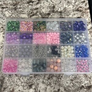 Assorted Bead Collection in Organizer Box